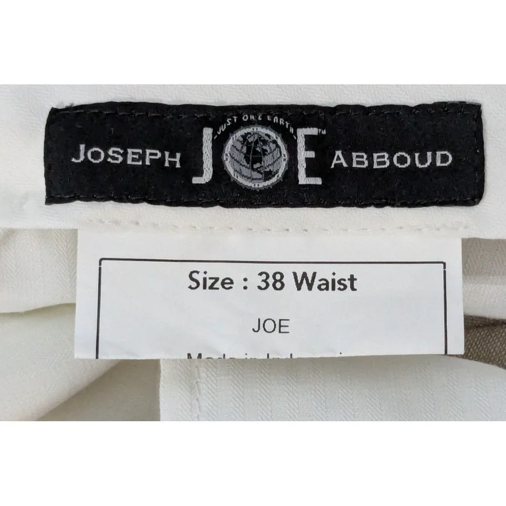 Joseph Joe Abboud Men's 100% Linen Pants Khaki Color 38 x 30 Beach Wear Summer